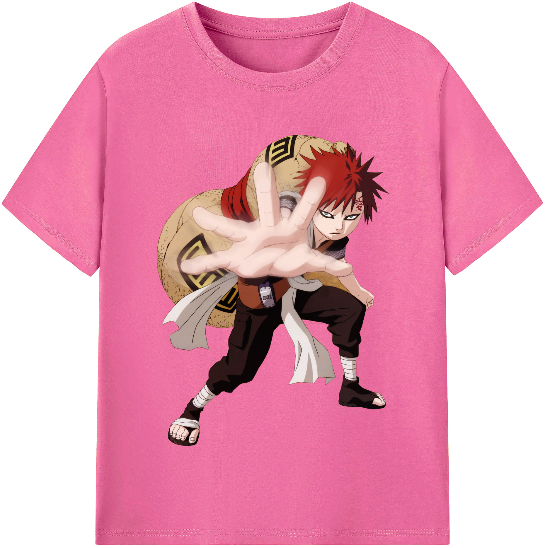 （画像用） NARUTO -ナルト- ガアラ Gaara レディースカジュアルプリントTシャツ（綿100％）